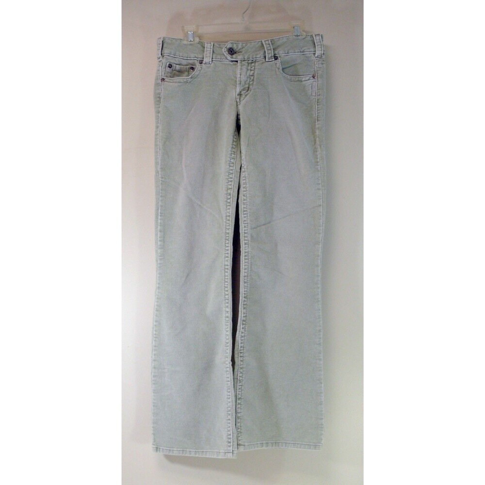 Silver Jeans Tuesday Corduroy Pants Light mint green Low Rise Flare 30/33 32x32